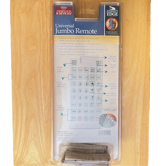NEW Jumbo Universal Remote Control Up to 8 Devices. GLOW in the Dark Buttons BIG - Picture 6 of 11